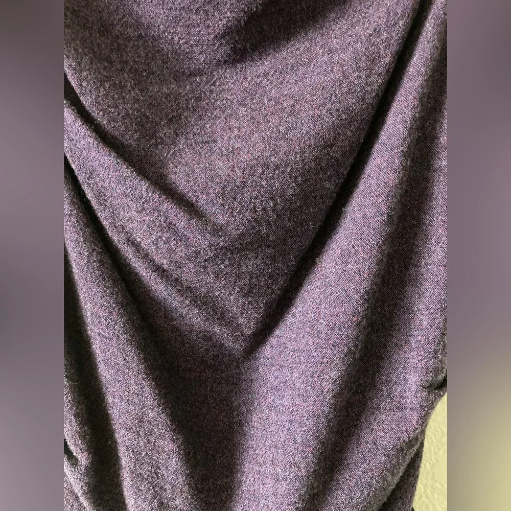 Gorgeous purple sleeveless lined ruched bodycon midi dress Nicole Miller Sz 2 - Picture 11 of 12